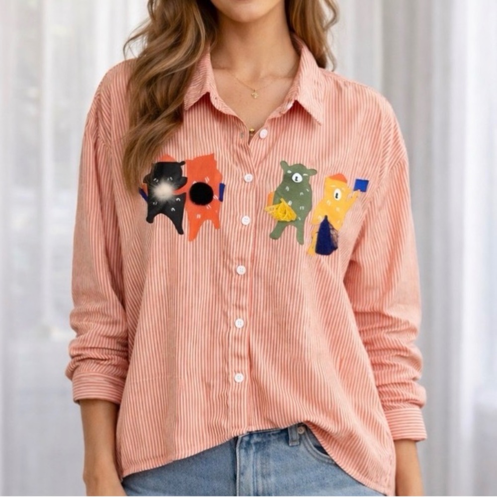 Striped Long Sleeve Blouse by Elf Sack whimsical